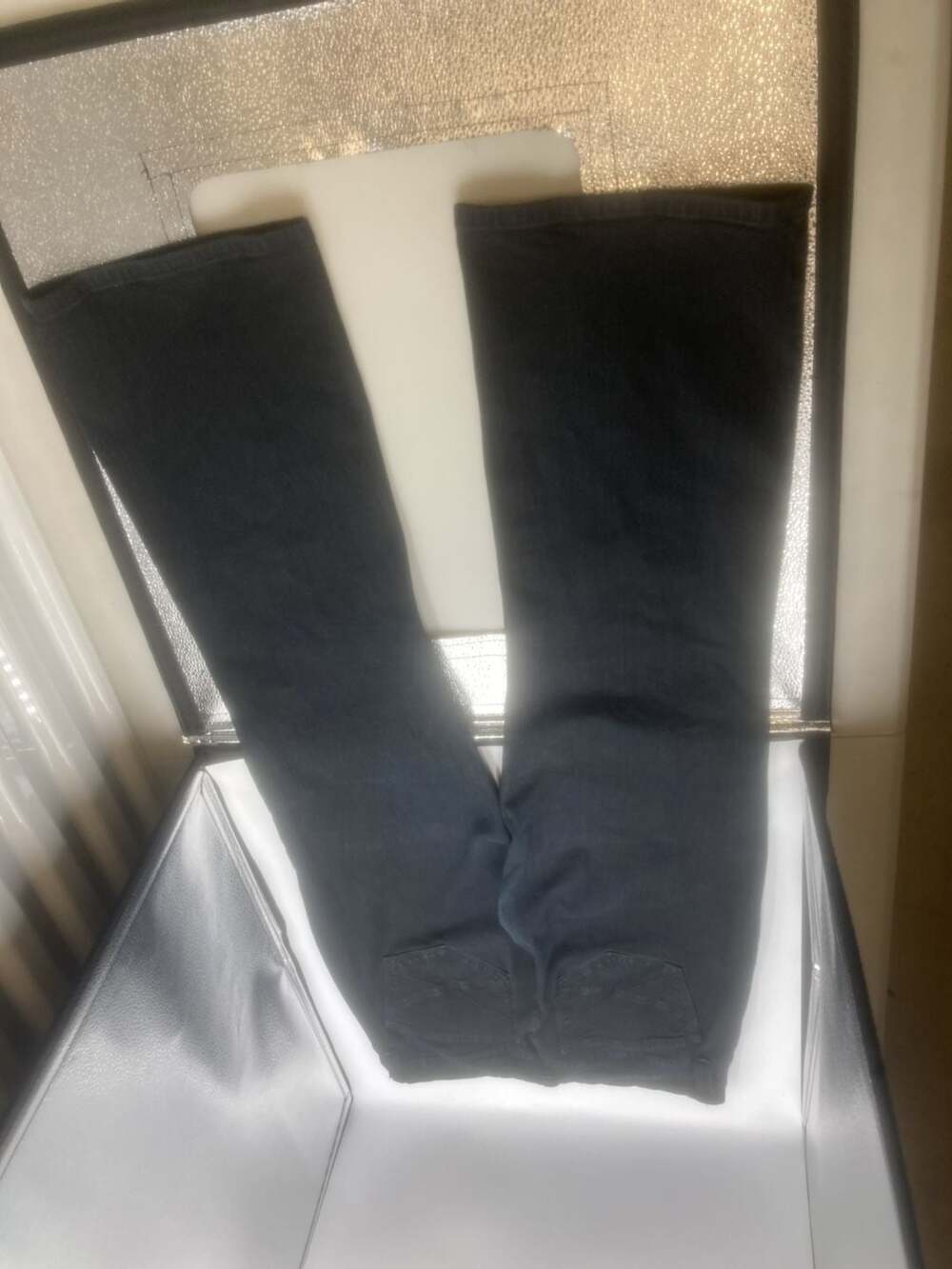 Women's Black Denim Jeans with Stitched Pocket Detail